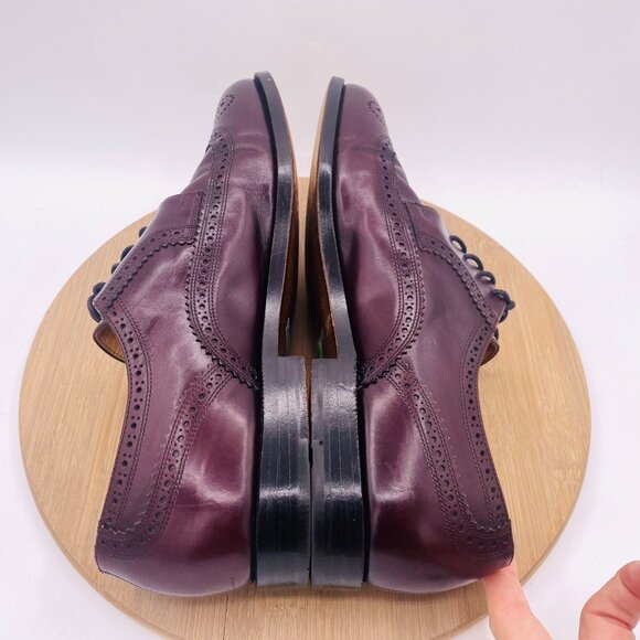 Bally Shoes Mens 11.5 E Brown Leather Wingtip Dress Oxfords Brogue $829 - Picture 9 of 10